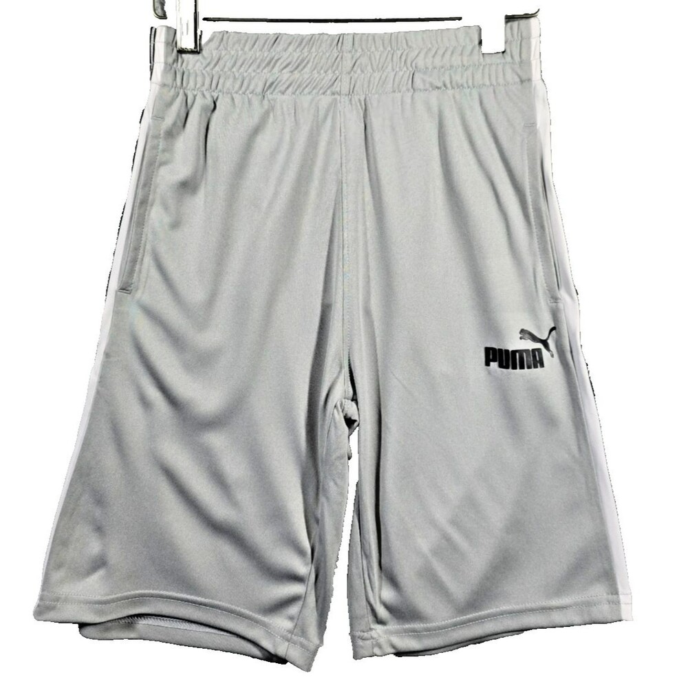 NWT Puma Shorts Boy's Youth M Gray Basketball Gym Athletic 00011